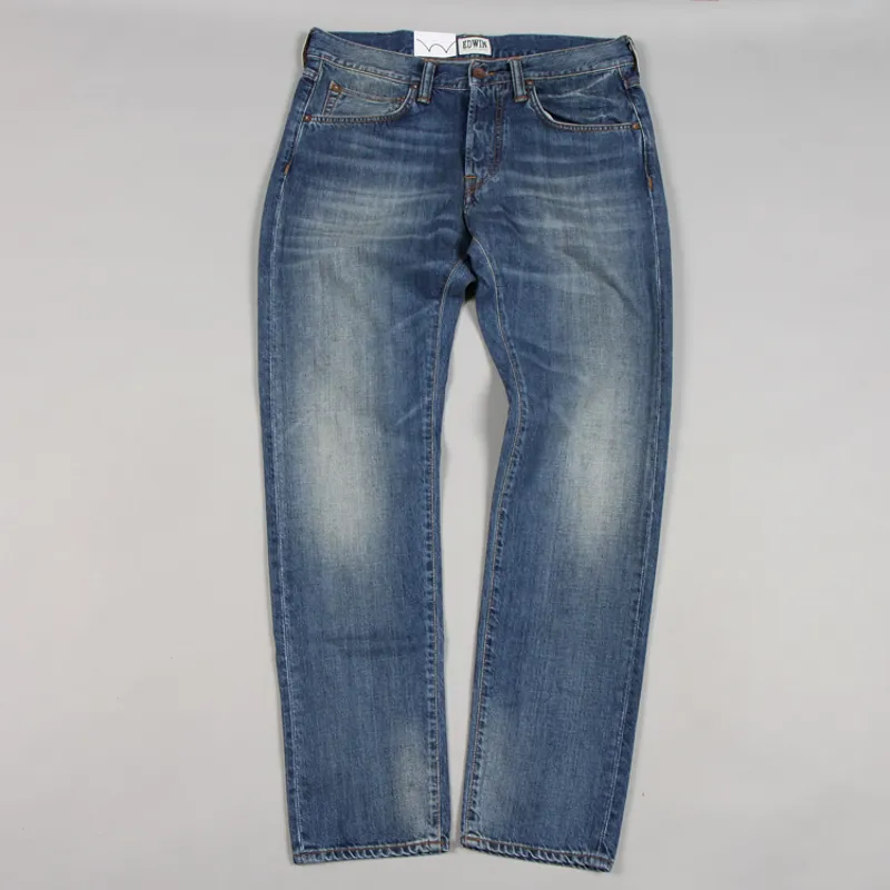 Edwin ED-55 Compact Indigo Denim - Blue Mid Glint Used-1